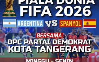 Keseruan Nobar Bersama DPC partai Demokrat kota Tangerang, Asep Hidayat Satukan Kader dan Masyarakat dalam Nobar Final Piala Dunia FIFA 2026, Semangat Kebersamaan Menggema di Kota Tangerang