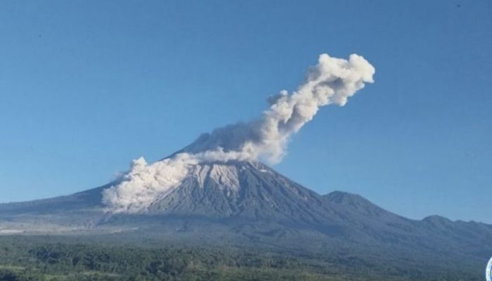 Semeru Kembali Menggeliat! Tiga Kali Erupsi Pagi Ini, Awan Panas Terjang Besuk Kobokan