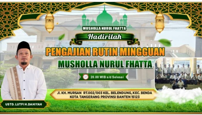 Perdalam Ilmu Tauhid dari Kitab Matan Tijan Darori, Pengajian Rutin Musholla Nurul Fhatta Berlangsung Khidmat